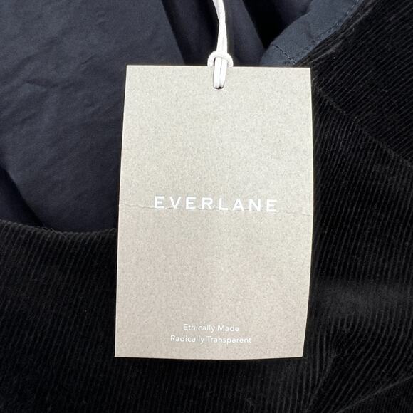 Everlane The Corduroy Mini Dress in Black Puff Sleeve Oversized Babydoll Size M - Picture 11 of 14